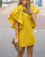 ColourPopUp Detailed Sleeved Yellow Dress